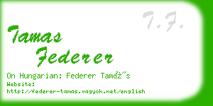 tamas federer business card